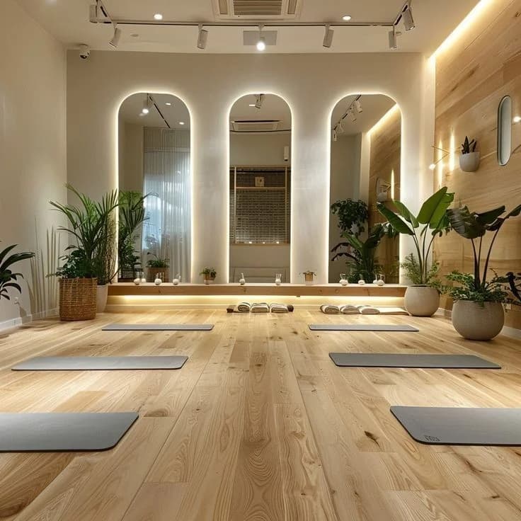 Interior of Lumora Wellness studio showing natural light and sage-green walls